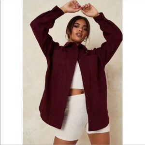 Missguided Burgundy Shacket Size 2